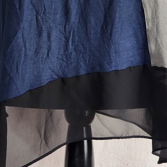 Lane Bryant Mixed Media Modal Poly Knit Woven Grey Navy White Ltwt Tank Sz 14/16 - Picture 5 of 16